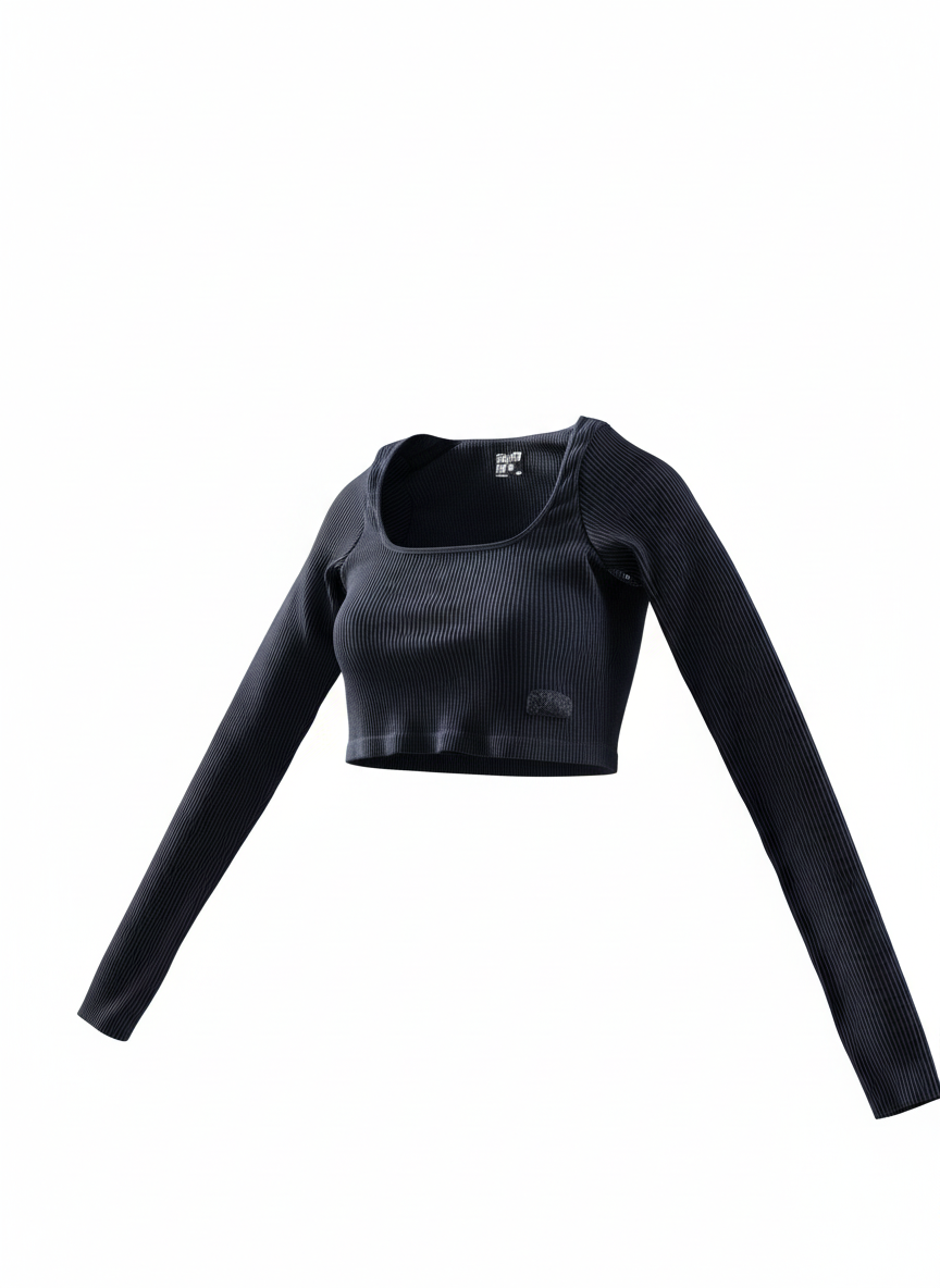 Sommer Ray Ribbed Crop - s